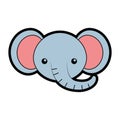 Cute elephant face cartoon Royalty Free Stock Photo