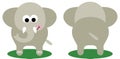 Cute elephant on front and back position Royalty Free Stock Photo