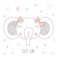 Cute elephant girl portrait Royalty Free Stock Photo