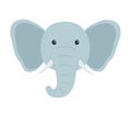 Cute elephant head in flat style. Animal portrait Royalty Free Stock Photo