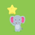 Cute Elephant Holding Balloon Free Vector Royalty Free Stock Photo