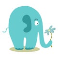 Cute elephant holding a flower Royalty Free Stock Photo