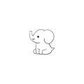 cute elephant icon, vector illustration, doodle style Royalty Free Stock Photo