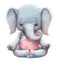 Cute elephant makes yoga Royalty Free Stock Photo