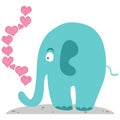 Cute elephant in love Royalty Free Stock Photo