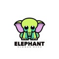 Cute elephant mascot cartoon nature Royalty Free Stock Photo