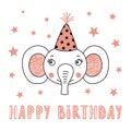 Cute elephant in party hat Royalty Free Stock Photo