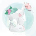 Cute elephant Premium vector in watercolor style