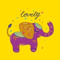 Cute elephant, Vector for design t-shirts typography cards and posters.