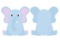 Cute elephant. Vector illustration of the animal, isolated on a white background. For cards for children`s holidays or drawing