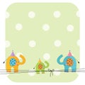 Cute elephants Baby Shower greeting card vector Royalty Free Stock Photo