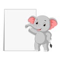 Cute elephants with blank sign Royalty Free Stock Photo