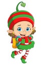 Cute elf girl carrying backpack Royalty Free Stock Photo