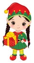 Vector Cartoon Cute Little Elf Girl Royalty Free Stock Photo