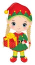 Vector Cartoon image of Cute Little Elf Girl Royalty Free Stock Photo