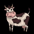 Cute embroidered cow for kids fashion design.