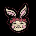 Cute embroidered rabbit for kids fashion design.