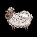 Cute embroidered sheep for kids fashion design.