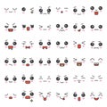 Cute emotion face in various expession, editable stroke icon set Royalty Free Stock Photo