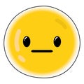 Cute emotionless emoji icon Vector Royalty Free Stock Photo