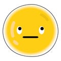 Cute emotionless emoji icon Vector Royalty Free Stock Photo