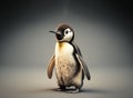 cute Emperor penguin. isolated on dark background