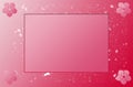 Cute Empty Flower Photo Frame With Particles Red Gradient Background.