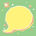 Cute empty speech bubble for children`s holiday. Used to decorate flyers, infographic, party invitation, scrapbook