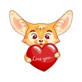 Cute enamoured fennec fox