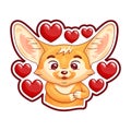 Cute enamoured fennec fox