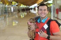 Cute ethnic guy travelling with his best friend