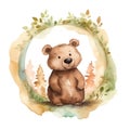 Cute europe wild nature with brown bear, concept of Natural habitat conservation