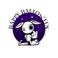 Cute evil rabbit halloween woodoo sewing toy Royalty Free Stock Photo