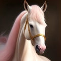 Generative AI: cute exotic pink fantasy horse in pastel colors