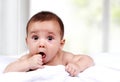 Cute expressions from adorable little baby Royalty Free Stock Photo