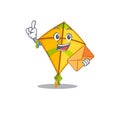 Cute face kite mascot design with envelope Royalty Free Stock Photo