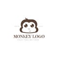Cute face little monkey logo design icon illustration Royalty Free Stock Photo