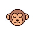 Cute face monkey animal cartoon icon