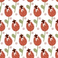 Cute fairy bell flower childish simple seamless pattern