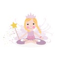 Cute fairy girl practicing yoga