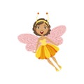 Cute Fairy With Insect Features Girly Cartoon Character Royalty Free Stock Photo