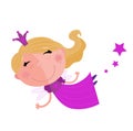 Cute Fairy Princess Character isolated on white Royalty Free Stock Photo