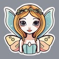 Cute fairy with wings portrait