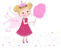 Cute fairytale with cotton candy vector