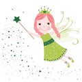 Cute fairytale green stars shining