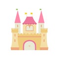 Cute Fairytale Medieval Castle Fortress, Colorful Fantasy Kingdom Cartoon Vector Illustration Royalty Free Stock Photo