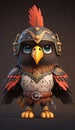 Cute Falcon Animal Warrior 3D Game Model Generative AI Royalty Free Stock Photo
