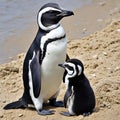 cute african penguin family