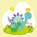 cute family dinosaur Royalty Free Stock Photo