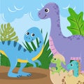 cute family dinosaurs Royalty Free Stock Photo